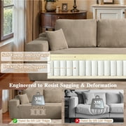 Ovios 106 Cloud Sofa Couch No Assembly Boneless Deep Seat Sofa for Living Room, Camel(Corduroy)