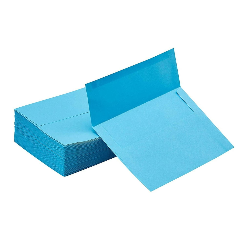 100 Pack A7 Invitation Envelopes for 5x7 Cards, Aqua Blue, 5.25 x 7.25