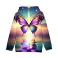 thumbnail image 6 of Sookity Girls Butterfly Print Sweatshirts Kids Funny Graphic Clothes Casual Long Sleeve Shirts Boys Crewneck Pullover Tops with Pockets Multicolor,160 Boys Hoodie, 6 of 6
