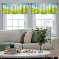 thumbnail image 4 of LALILO Kitchen Curtain Valance Floral Summer Spring Landscape Rod Pocket Window Curtain 52"x 18" Set of 2, 4 of 5