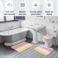 thumbnail image 6 of Abstract Stripe Bathroom Rugs Set Classic Pink Yellow Lines Art Non Slip Absorbent Soft Bath Mats 3 Piece Set with Bathroom Rug, U-Shaped Floor Mat, Toilet Seat Cover Large Size, 6 of 9