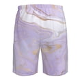thumbnail image 6 of Kll Lavender Glitter Foil Stripes Men'S Casual Summer Beach Shorts Hawaiian Shorts With Pockets-Xx-Large, 6 of 9
