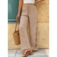 thumbnail image 4 of Eytino Womens Wide Leg Pants Casual Loose Summer Boho Drawstring Elastic Waist Travel Vacation Beach Pants Hollow Out Textured Lounge Pants, 4 of 7