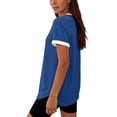 thumbnail image 5 of fatyb Workout Tops for Women Short Sleeve Color Block Running Shirts Womens Lightweight Athletic Tee, 5 of 7