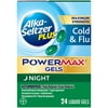 Alka-Seltzer Plus Maximum Strength Cold & Flu Medicine, Night, Powermax Liquid Gels, 24 Count