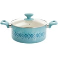 thumbnail image 2 of Spice by Tia Mowry Savory Saffron 7 Piece Ceramic Nonstick Aluminum Cookware Set with Nylon Utensils in Light Blue, 2 of 8