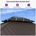 thumbnail image 2 of PURPLE LEAF 12’ X 14’ Outdoor Patio Hardtop Gazebo Metal Frame Galvanized Steel Double Roof with Curtains and Nettings for Backyard Desk Bronze, 2 of 9