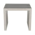 thumbnail image 2 of LeisureMod Eldert Mid-Century Polished  Stainless Steel Bench, 2 of 3