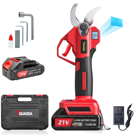 Upgraded Electric Pruning Shears 1.2" Cutting Diameter Cordless Pruner with LCD Display Brushless Motor 2 Rechargeable Batteries for Garden Tree Branch Pruning