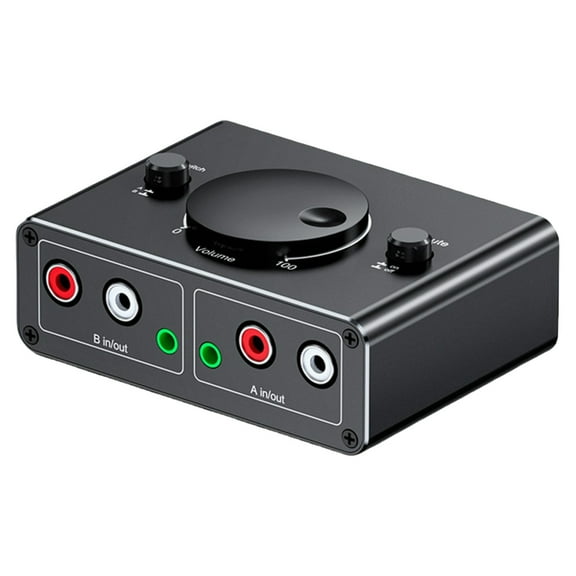 Bidirectional 3.5mm Auditory Switcher With Sound Control Mute Button For Speakers