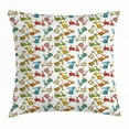 thumbnail image 1 of Motorcycle Throw Pillow Cushion Cover, Famous Moped Bikes in Cartoon Style and Different Colors Retro Italian Scooters, Decorative Square Accent Pillow Case, 24 X 24 Inches, Multicolor, by Ambesonne, 1 of 2