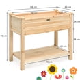 thumbnail image 3 of Costway Maceta con Patas Elevadas de Madera para Plantar Verduras Flores Hierbas Tiesto para Jardín Patio y Balcón Natural 86 x 46 x 76 cm, 3 of 9