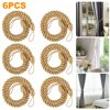 6/4/2Pcs Curtain Ropes Tiebacks, TSV Drape Tie Backs Decorative Curtain Rope Holdbacks, 70cm/27.5in Extra-Long, Hold Curtain Tightly, Suitable for Home Kitchen Office Window Drapes (White/Gold)