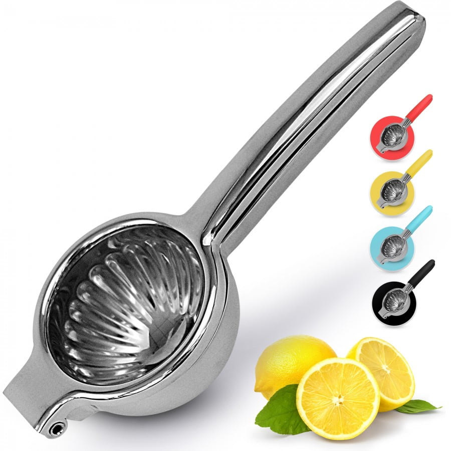 Heavy Duty Citrus Juicer & Lemon Juicer Hand Press With Curved Handle Chrome Zulay Kitchen Handheld Lemon Squeezer Manual Lemon Lime Squeezer & Metal Citrus Squeezer For Extracting Juices