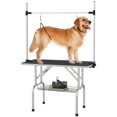 thumbnail image 1 of Table de Toilettage pour Chien Réglable avec 2 Élingues de Sécurité, Panier de Rangement, Noir, 1 of 6