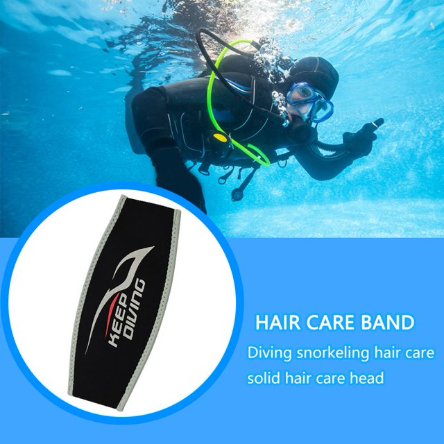 Correa Para La Cabeza De Buceo Funda de neopreno para buceo, correa para la cabeza, banda para el pelo, envoltorio de correa (gris oscuro)