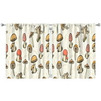 Mushroom Curtains-Blackout Curtains Bedroom Decor Living Room Darkening Grommet Window Drapes 2 Panels Set 53x63 inch