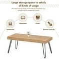thumbnail image 5 of MAYEERTY Modern Coffee Table with Chevron Pattern & Metal Hairpin Legs, Easy Assembly Tea & Cocktail Table for Living Room, Ash Wood Finish, 5 of 9