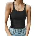 thumbnail image 5 of Weardear Womens Summer Tank Tops Basic Casual Scoop Neck Spaghetti Strap Ribbed Sleeveless Fitted Crop Tank Tops for Women, 5 of 7