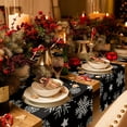 thumbnail image 4 of Table Runners 70 inches Long, Christmas White Snowflake Black Background Table Runner Farmhouse Dresser Scarves,Decortaive Table Runner Cover for Dining Coffee Table Holiday Party Wedding, 4 of 8