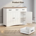 thumbnail image 3 of Aiho 32" H Kitchen Storage Cabinet, Adjustable Shelves & Doors & Drawers, Sideboard Buffet Cabinet for Kitchen, Dining Room - Brown, 3 of 7