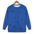 thumbnail image 5 of Women's Star Print No Hood Sweatshirt, Soft Breathable Polyester Long Sleeve Pullover Top with Comfort Fit for Casual Daily Wear, Winter Season, Street Fashion and Outdoor Activities Blue L, 5 of 10