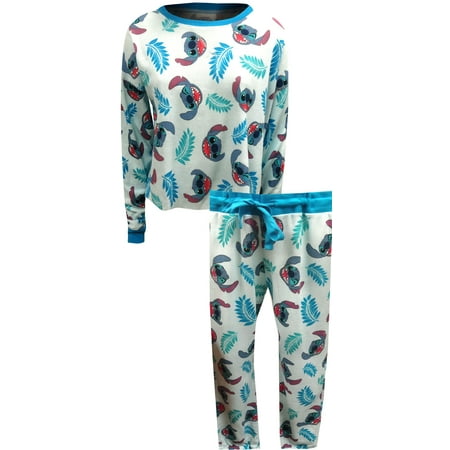 Mjc Lilo And Stitch Blue Thermal Pajama Set Walmart Com