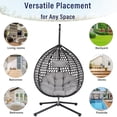 thumbnail image 5 of Jopath Hanging Egg Chair with Stand, Sturdy Hammock Chair with Rattan Weaving, Swing chairs with Soft Removable Cushion for Balcony Bedroom Garden Black+Gray, 5 of 9