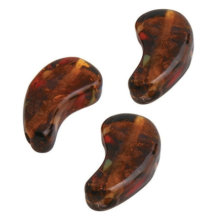 Moon Express - Fun Express - Half Moon Multicolor Glass Bead for Fall - Craft Supplies - Adult Beading - Glass Beads - Fall - 24 Pieces