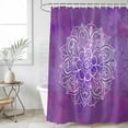 thumbnail image 6 of Boho Floral Shower Curtain Set - 72" x 78" Washable Bathtub Curtain with 12 Hooks, Purple Flowers Vintage Bohemian Watercolor Waterproof Fabric Stall Shower Curtains for Bathroom/Bathtub Décor, 6 of 6