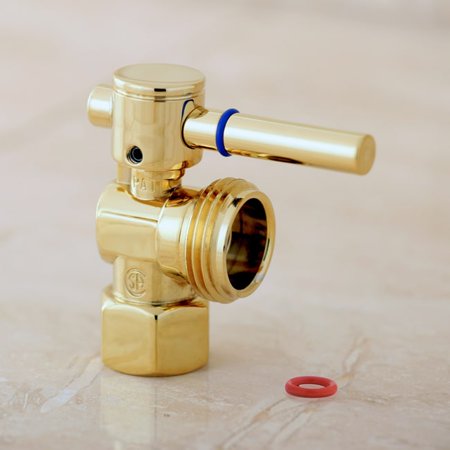 69 Hose Polished Brass - Kingston Brass Hose Washing Machine Valve Polished Brass 1/2-inch IPS x 3/4-inch Outlet