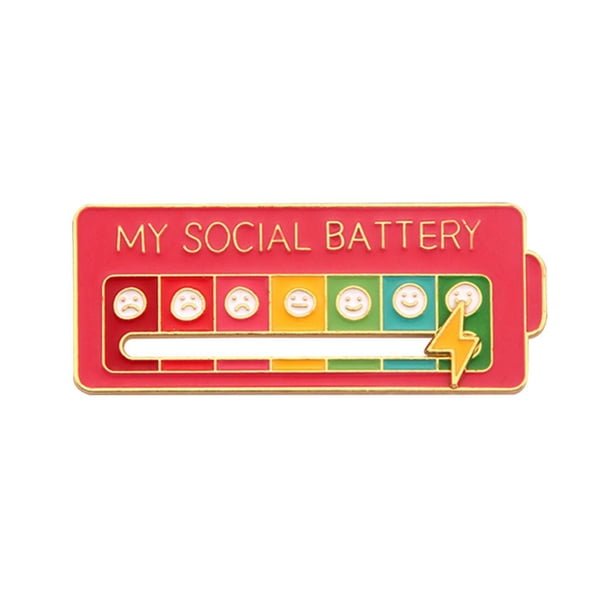 Broche Esmaltado My Social Battery 7 Moods Lapel Pins () Rosa