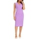 thumbnail image 1 of Vestido de tubo sin mangas de V cuello para mujer Inspire Chic, vestido de lápiz con cinturón para el trabajo, color púrpura claro, talla XL, 1 of 5