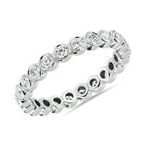 0.25 T.C.W Unique VS1 Round Natural Diamond Eternity Band for Wedding and Anniversary Solid 14K White Gold Size 7