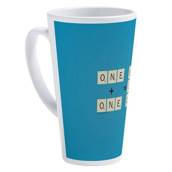 CafePress - Scrabble One Plus One Six - 17 Oz White Ceramic Latte Mug