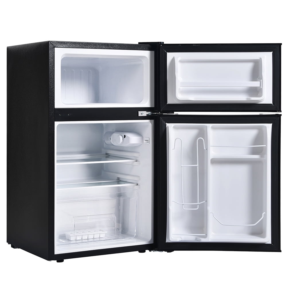 Resenkos Two-Door Mini Refrigerator 3.2Cu.Ft, Freestanding Mini Fridge with Freezer and Reversible Door, 7-Level Thermostat Control, Black Resenkos Two-Door Mini Refrigerator 3.2Cu.Ft, Freestanding Mini Fridge with Freezer and Reversible Door, 7-Level Thermostat Control, Black