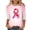 #0003-Pink, variant on Gift 3/4 Length Sleeve Womens Tops Crew Neck Breast Cancer Awareness Cute Duck Pink Ribbon Heart Graphic Blouses Relaxed Fit Inspirational Daily Tees