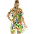 thumbnail image 2 of HAPPY BAY Women's Beachwear Summer Swim Beach Cover ups for Swimwear Bikini Sheer Chiffon Cover up Dress Bathing Suit Swimsuit Coverups for Women M-L Tropical Leafs, Multicolor, 2 of 5