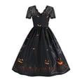 thumbnail image 4 of LilyLLL Womens Lace Short SLeeve Swing Dress Halloween Vampire Witch Costume, 4 of 5