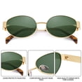 thumbnail image 4 of Gafas de Sol DIMENSIP Retro Ovaladas con Montura Dorada para Mujeres y Hombres, 4 of 5