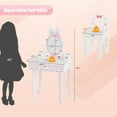 thumbnail image 2 of Ktaxon Kids' Wooden Vanity Table and Stool Set with Toy Vanity Accessories, Princess Makeup Dressing Table,Children's Furniture, Girls Gift, White, 2 of 11