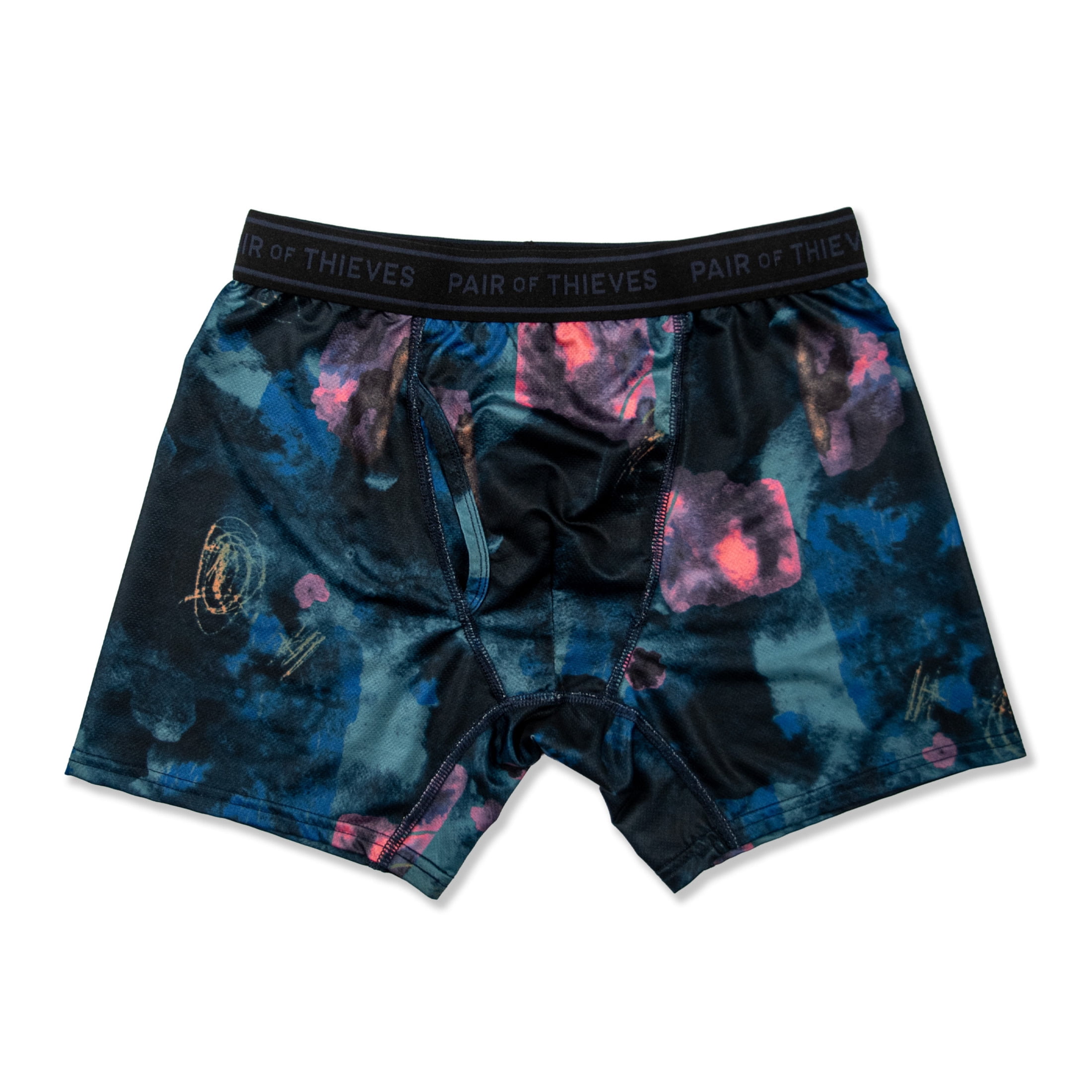 4-Way Performance Stretch Boxer Brief Black Blue Print 3pk XL