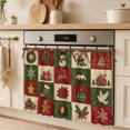 thumbnail image 2 of Oven Skirt Curtain for Kitchen 21.5x30 Inch, Vintage Checkered Christmas Oven Curtain with 8 Ribbon Ties & Ruffle Trim, Stove Skirt Curtain Dishwasher for Cabinets Xmas Snowman Snowflake Poinsettia, 2 of 9
