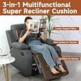 thumbnail image 5 of 3-in-1 Recliner Seat Cushion with Lumbar Support Pillow & Footrest, Multi-Functional Adjustable Height 2" to 6" for You to Choose, Non-Slip Foam Chair Cushion for Elderly, Brown, 5 of 14