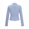 thumbnail image 5 of Yigetop Striped Long Sleeve Shirt Women Women's Long Sleeve Striped Fitted Button Down Shirts Casual Elegant Top Collared Dress Blouse Tops Womens Button Down Blouse Light Blue S, 5 of 6