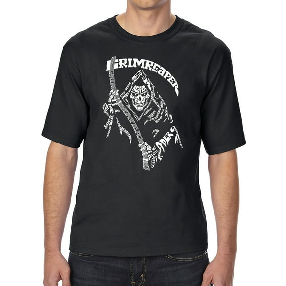 Men's Tall and Long Word Art T-shirt - Grim Reaper