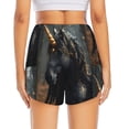 thumbnail image 4 of Goofa Black And Gold White Horse Printed Women 2 in 1 Running Shorts,Quick Dry Athletic Workout Shorts,High Waisted Athletic Shorts with Liner Pockets-Small, 4 of 9