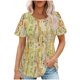 thumbnail image 1 of Tops Cortos para las Mujeres Cuello Redondo Suelto Impreso de Manga Corta, Tops Sueltos para las Mujeres, 1 of 5