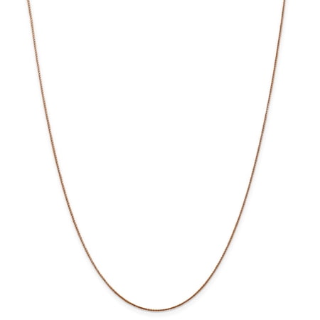 Real 14kt Rose Gold .65mm Diamond Cut Spiga Chain; 20 inch; Lobster Clasp; for Adults and Teens; for Women and Men