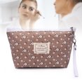 thumbnail image 2 of Bolsa de almacenamiento para cosméticos de viaje, cartera, bolsillo, bolsas de maquillaje con cremallera para mujer (marrón), 1 unidad, 2 of 2